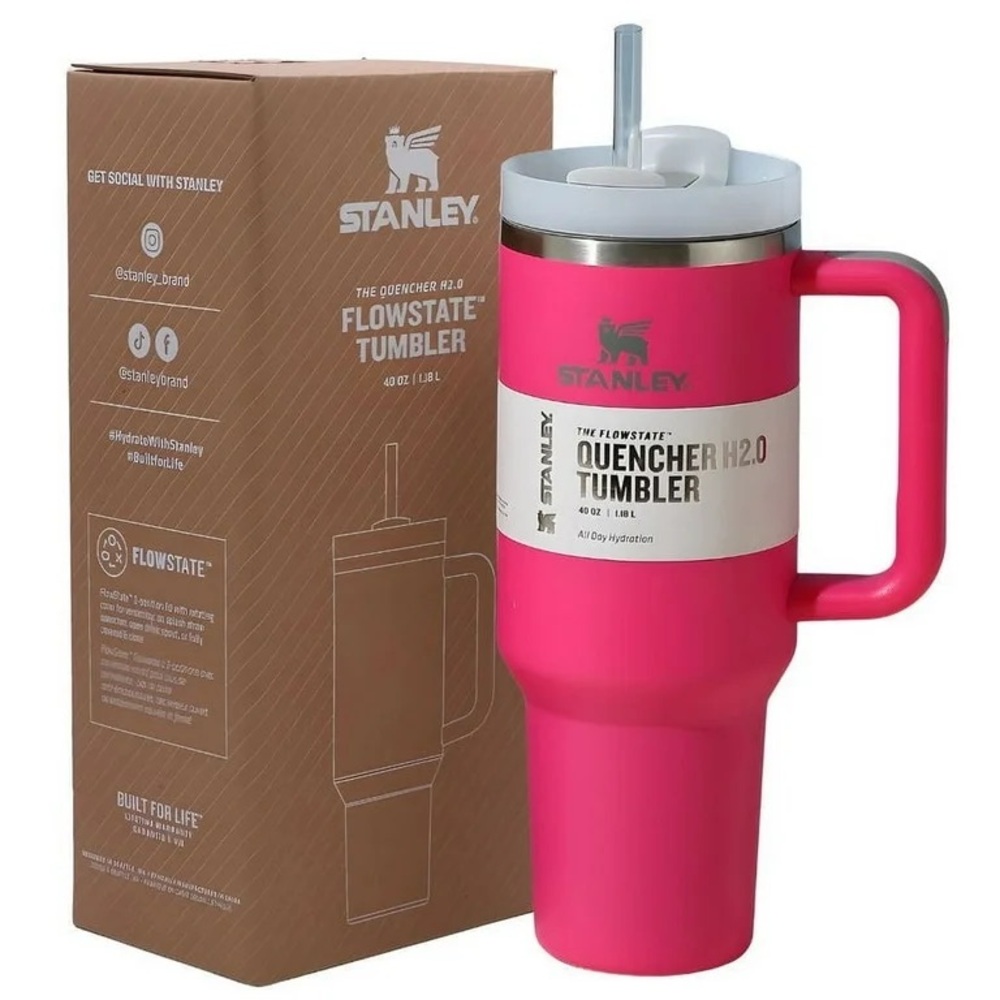 Stanley 40 Oz Flowstate Quencher Tumbler Hot Pink NEW in Box
